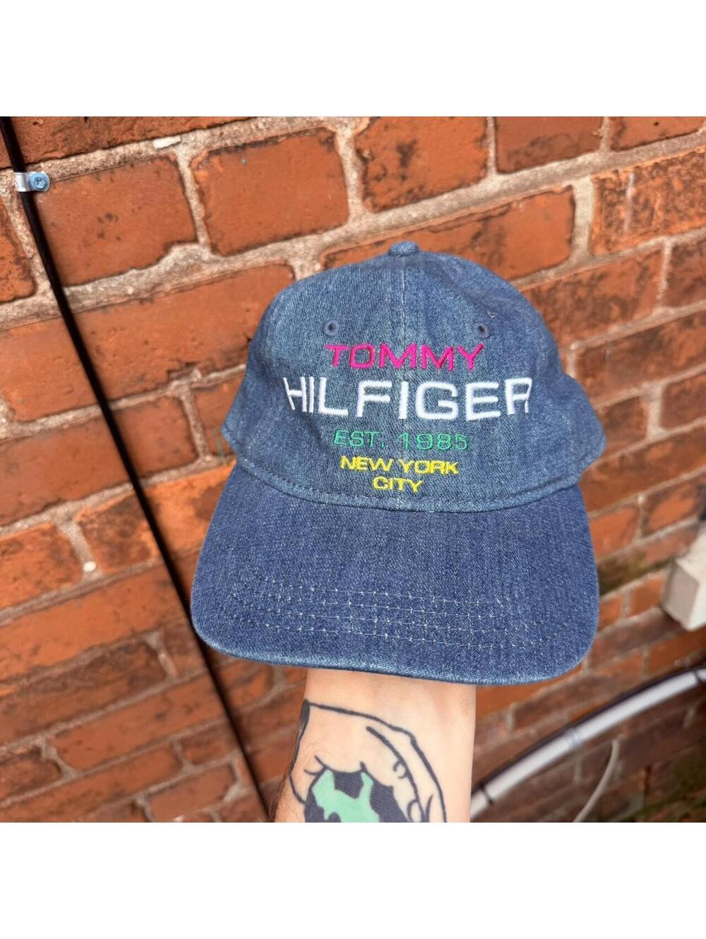 vintage Tommy Hilfiger New York City denim SnapBack hat 00s
